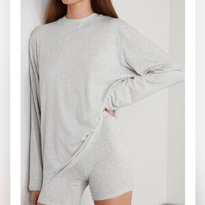 Skims light heather gray boyfriend long sleeve